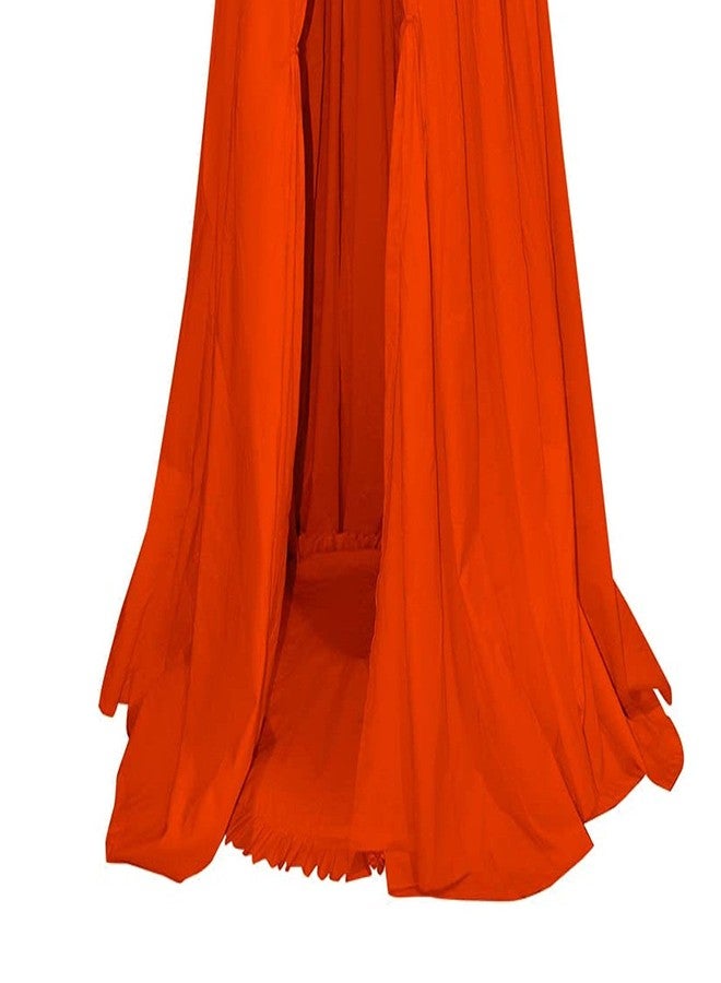 Next Day Art Hanging Canopy Play Tent Without Mat for Kids and Adults Portable Foldable Pom Pom Hanging Mosquito for Girl and Boy Tent House Indoor and Outdoor- Orange - Image 4